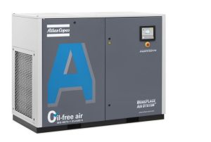 máy nén khí trục vít không dầu phun nước Atlas Copco AQ