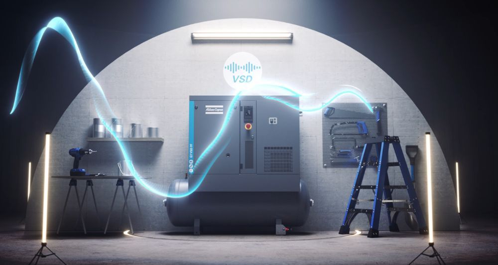 máy nén khí trục vít biến tần Atlas Copco G 2-7 VSD