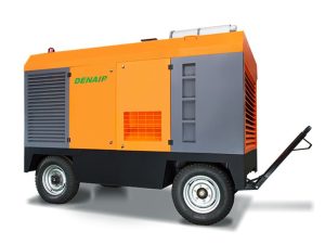 Máy nén khí trục vít di động chạy dầu diesel DENAIR