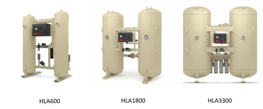 HLA Heatless Desiccant Dryers 2.5-141.6 m3/min, 90-5,000 cfm Ingersoll Rand