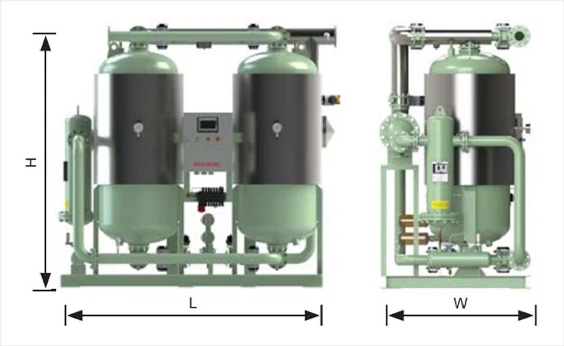 Máy sấy khí hấp thụ tận dụng nhiệt nén không tổn hao RISHENG